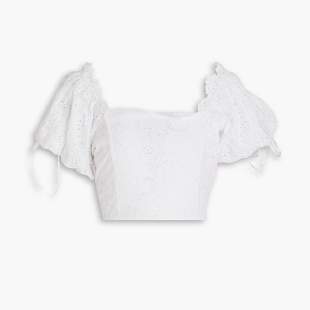 LoveShackFancy Melina Crop Top